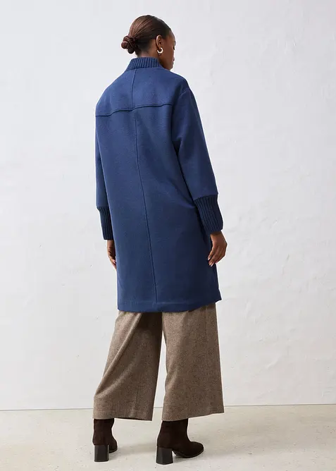 Kåpe med ull og strikket besetning, bonprix