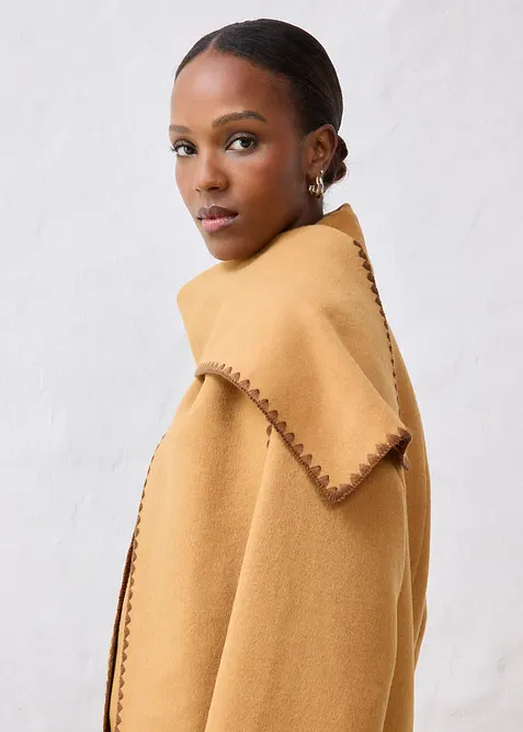 Ulljakke med pyntebroderi (todelt sett med skjerf), bonprix