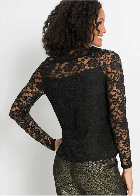 Blondetopp med lange ermer, bonprix