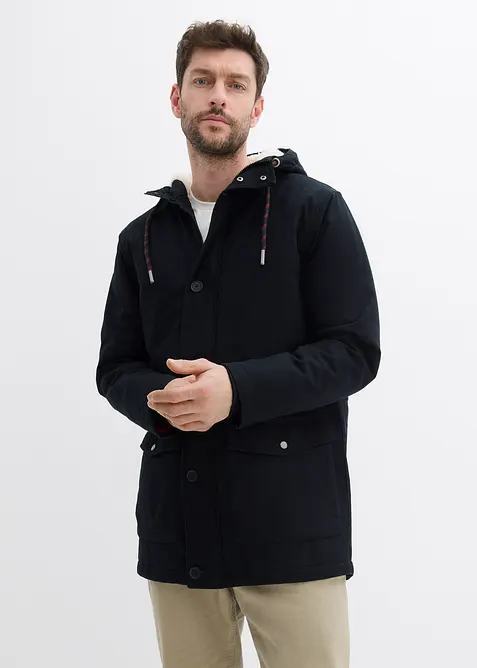 Vinterparkas med piléfôr i hetten, bonprix