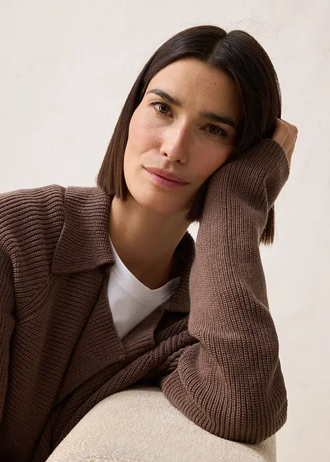 Cardigan med ull, bonprix