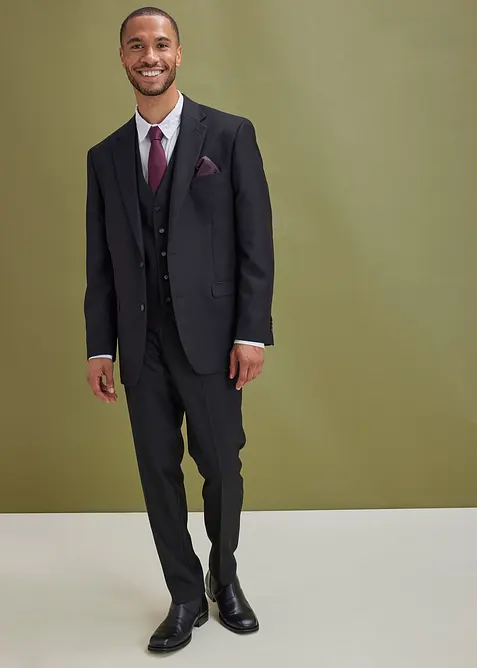 Dress (4-delt sett): blazer, bukse, vest, slips, Regular Fit, bonprix