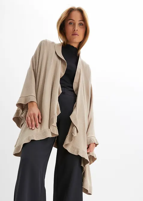 Poncho med kasjmirandel, bonprix