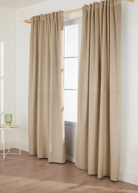 Termo-mørkleggingsgardin med fløyelsaktig overflate (1-pack), bonprix