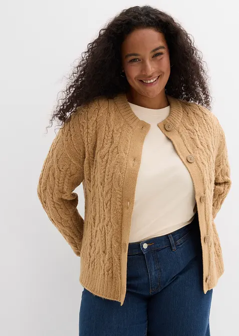 Grovstrikket cardigan, bonprix