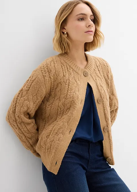 Grovstrikket cardigan, bonprix