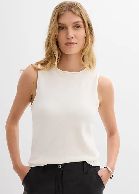 Strikket topp i 100% bomull, bonprix