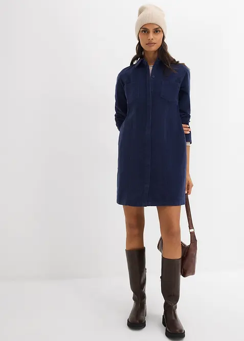 Figurnær kordfløyelskjole, bonprix