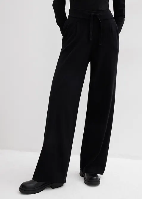 Strikket bukse i bomull og myk kasjmir, bonprix