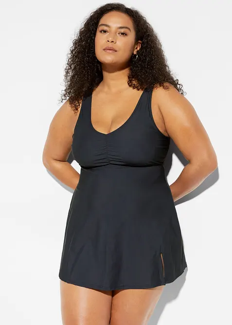 Shape-badekjole med V-hals, middels formende, bonprix