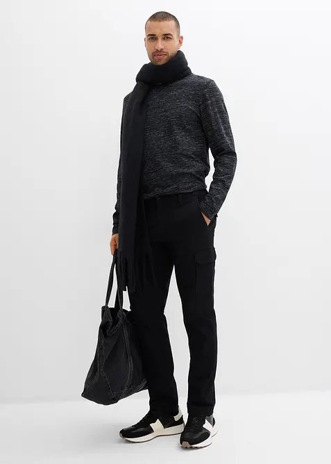 Regular Fit-cargobukse med stretch og varmt f&ocirc;r, Straight, bonprix