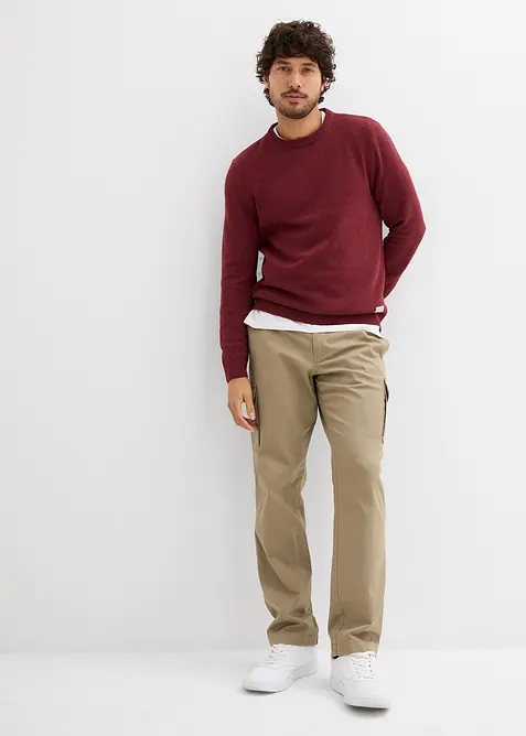 Regular Fit-cargobukse med stretch og varmt fôr, Straight, bonprix