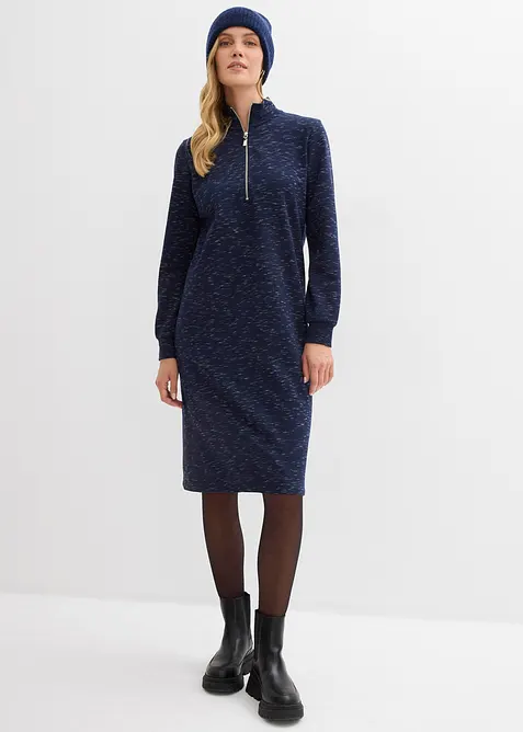 Sweatkjole med troyer-krage, bonprix