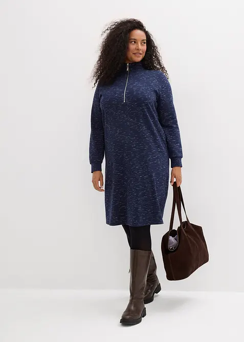 Sweatkjole med troyer-krage, bonprix