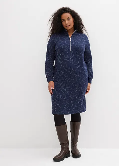 Sweatkjole med troyer-krage, bonprix