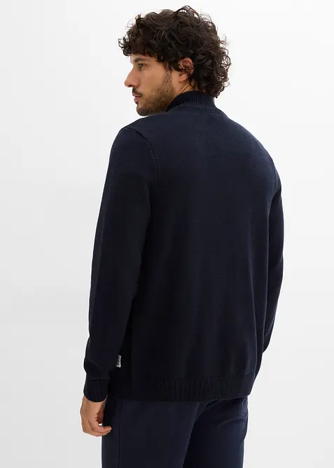 Cardigan med st&aring;krage og resirkulert bomull, bonprix