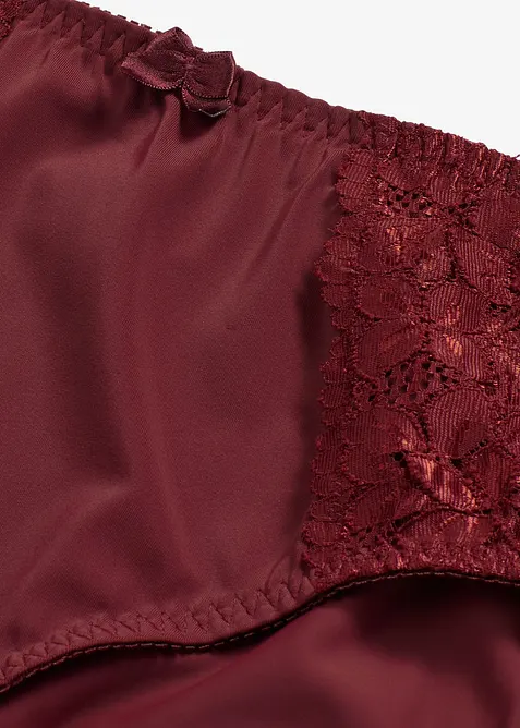 Truse med høy midje og nydelige blonder (2-pack), bonprix