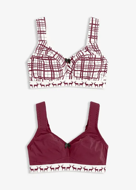 BH uten bøyle med bomull (2-pack), bonprix