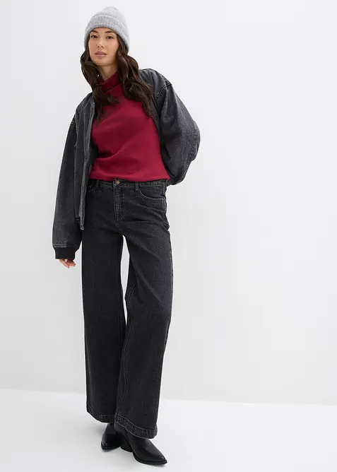 Wide Leg-jeans, Mid Waist, Full Length, bonprix