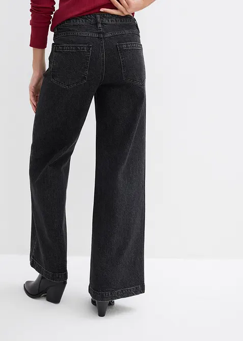 Wide Leg-jeans, Mid Waist, Full Length, bonprix