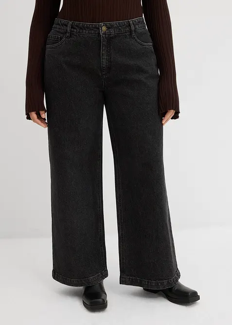 Wide Leg-jeans, Mid Waist, Full Length, bonprix