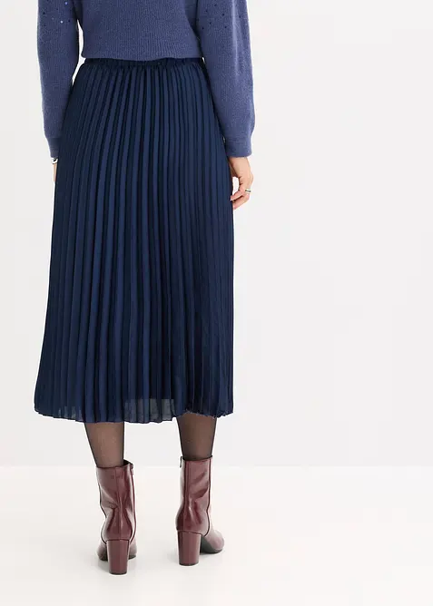 Plissert skjørt i tynn sateng, bonprix