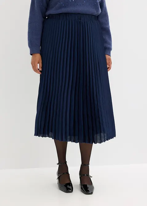 Plissert skjørt i tynn sateng, bonprix