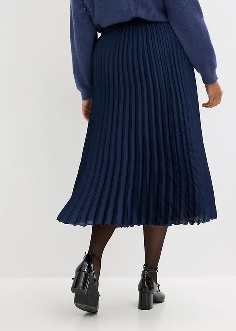 Plissert skjørt i tynn sateng, bonprix