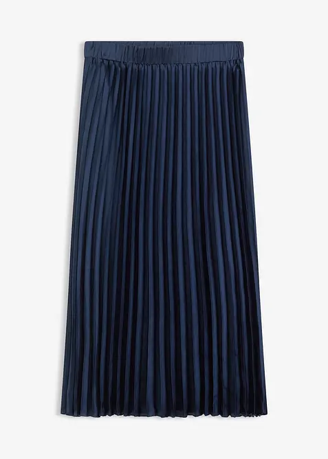 Plissert skjørt i tynn sateng, bonprix