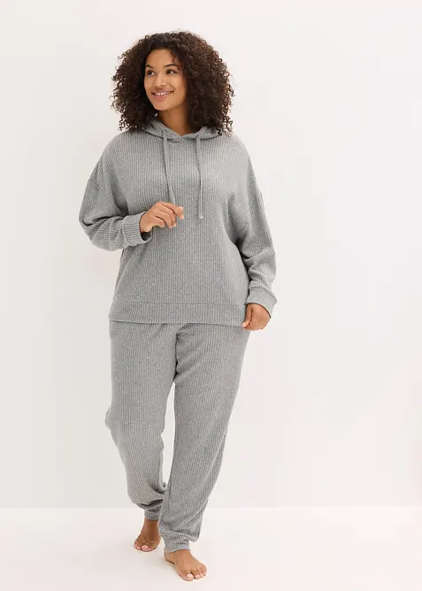 Loungewear-kosedress i mykt ribbemateriale, oversized, bonprix