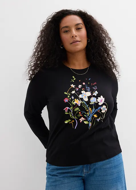 Langermet topp av 100% bomull, bonprix