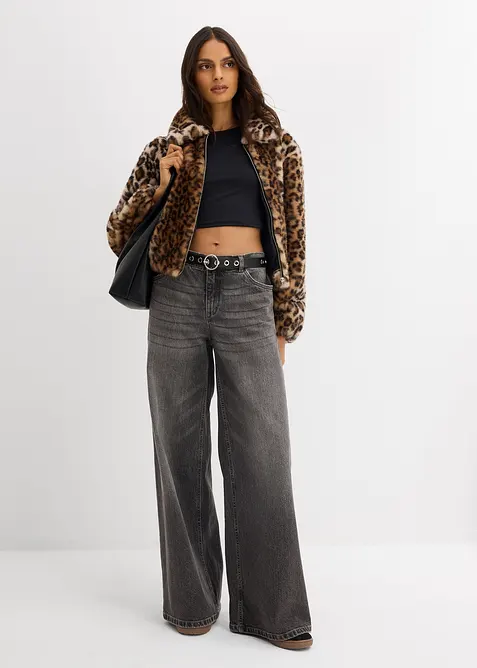 Oversized fuskepelsjakke, bonprix