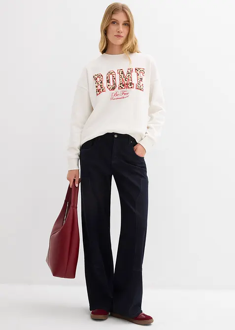 Oversized sweatshirt i 100% økologisk bomull, bonprix