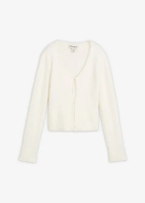 Finstrikket cardigan i fj&aelig;rgarn, bonprix