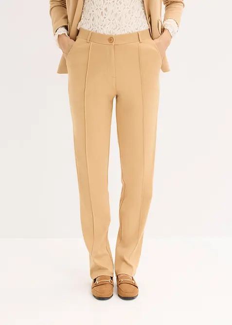 Bukse i bomullsjersey med biser, bonprix