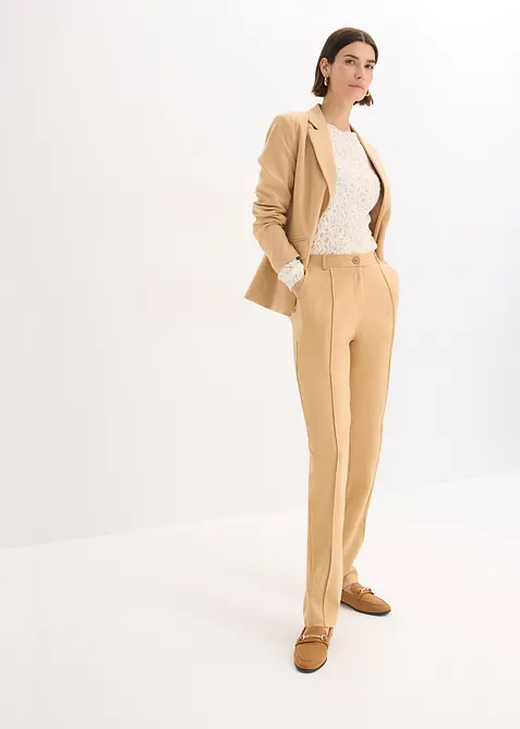 Bukse i bomullsjersey med biser, bonprix