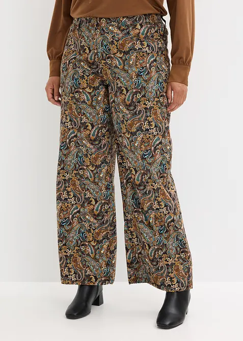 Wide Leg-stretchbukse med bomull, bonprix