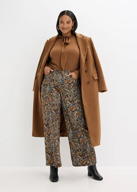 Wide Leg-stretchbukse med bomull, bonprix