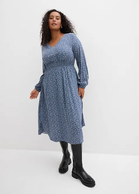 Midikjole i lett viskose, bonprix