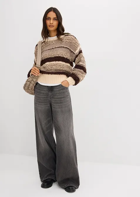 Oversized strikkegenser, bonprix