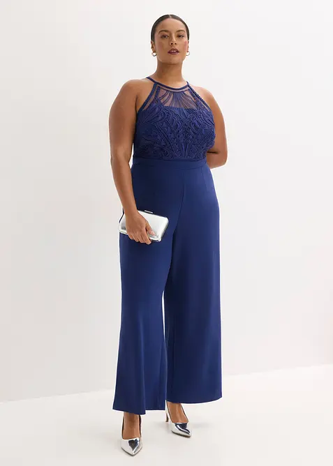 Jumpsuit med blonde, bonprix