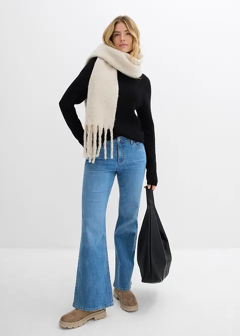 Finstrikket genser i 100% økologisk bomull, bonprix