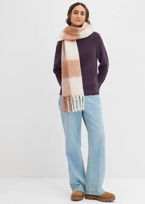 Finstrikket genser i 100% &oslash;kologisk bomull, bonprix