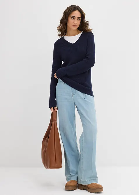 Finstrikket genser av 100% &oslash;kologisk bomull, bonprix