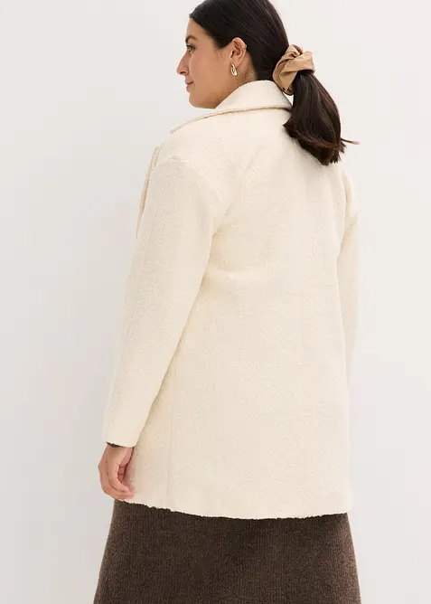 Kort, oversized k&aring;pe i boucl&eacute;, bonprix