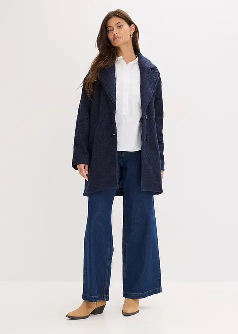 Kort, oversized kåpe i bouclé, bonprix