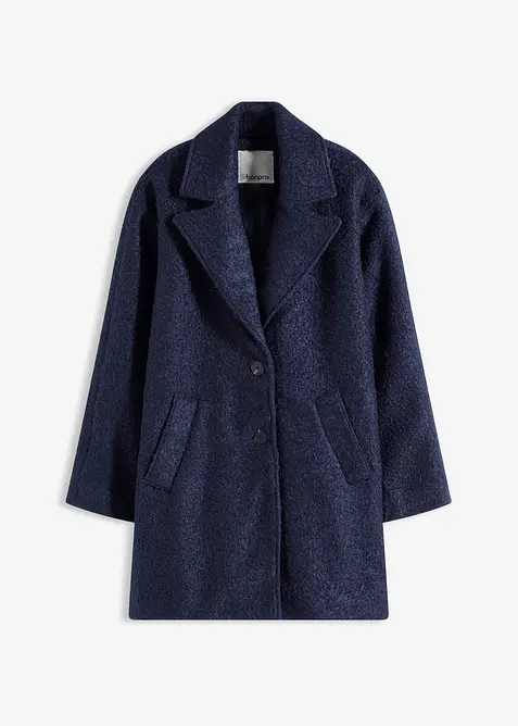 Kort, oversized kåpe i bouclé, bonprix