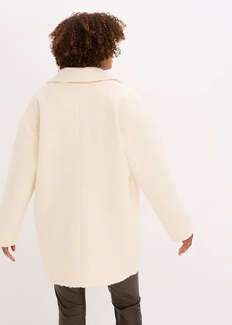 Kort, oversized k&aring;pe i boucl&eacute;, bonprix