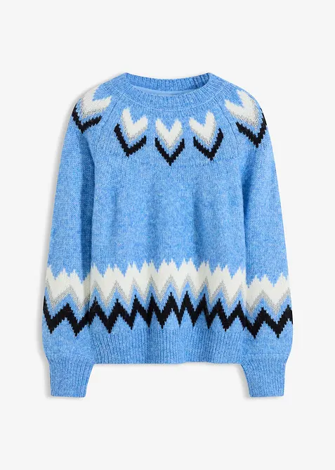 Strikket genser med glitterstriper, bonprix