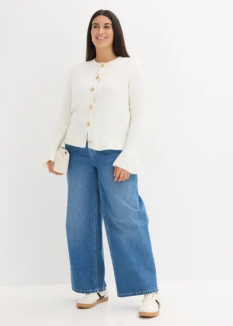 Strikkejakke med dekorative knapper, bonprix